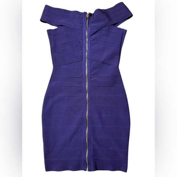 NWT Purple Bandage Bodycon Dress Size Small Sleeveless Mini Curve-Hugging - Picture 4 of 4